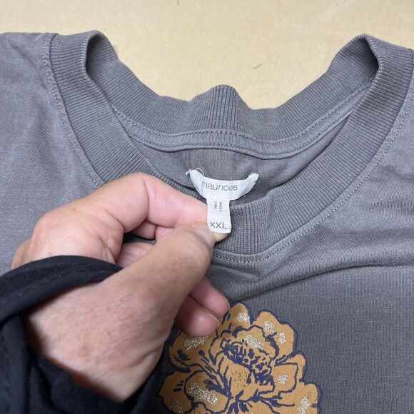 Maurices Womens Graphic T-Shirt Size 2XL Inspirational "Be The Light" Glitter - Picture 9 of 10